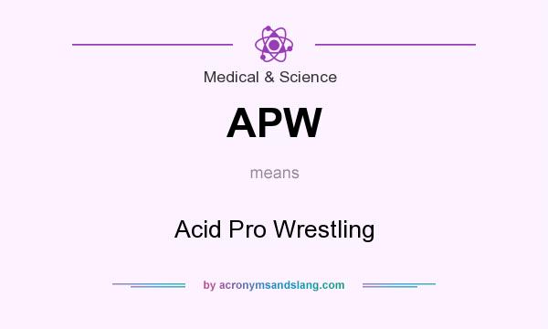What does APW mean? It stands for Acid Pro Wrestling