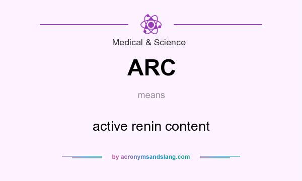What does ARC mean? It stands for active renin content
