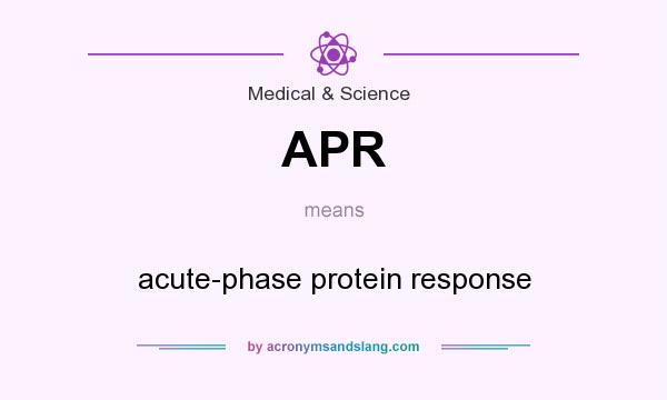 What does APR mean? It stands for acute-phase protein response