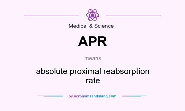 What does APR mean? It stands for absolute proximal reabsorption rate