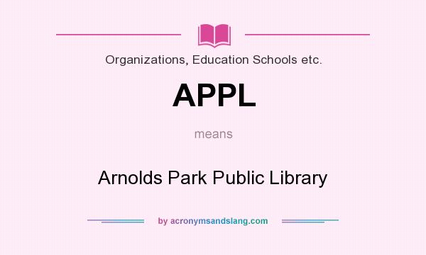 What does APPL mean? It stands for Arnolds Park Public Library