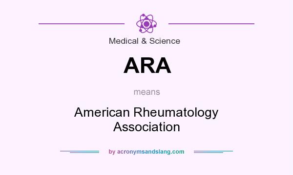 What does ARA mean? It stands for American Rheumatology Association