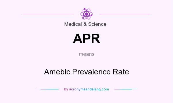 What does APR mean? It stands for Amebic Prevalence Rate