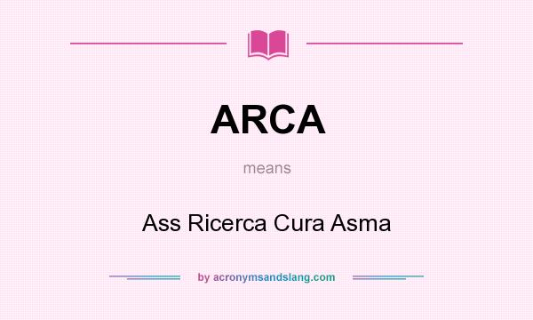 What does ARCA mean? It stands for Ass Ricerca Cura Asma