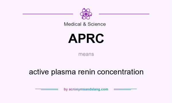 What does APRC mean? It stands for active plasma renin concentration