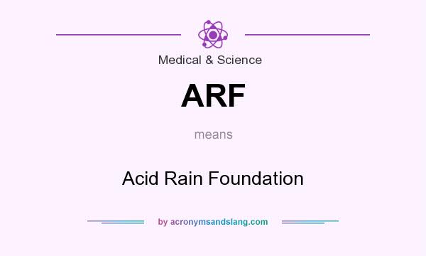 What does ARF mean? It stands for Acid Rain Foundation