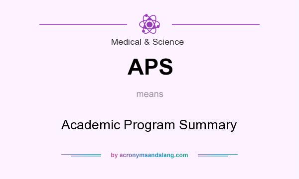 What does APS mean? It stands for Academic Program Summary