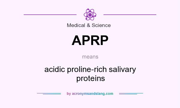 What does APRP mean? It stands for acidic proline-rich salivary proteins