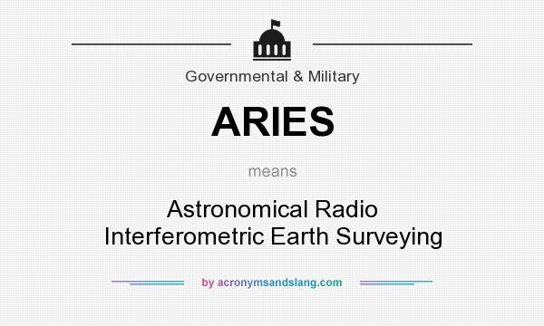 What does ARIES mean? It stands for Astronomical Radio Interferometric Earth Surveying