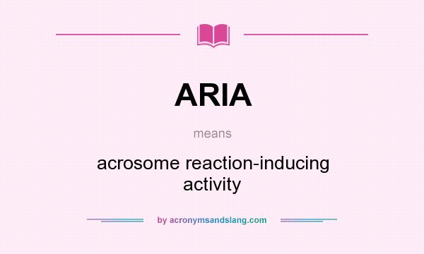 What does ARIA mean? It stands for acrosome reaction-inducing activity