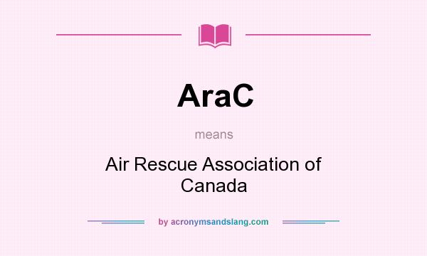 What does AraC mean? It stands for Air Rescue Association of Canada