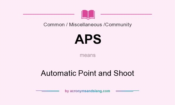 What does APS mean? It stands for Automatic Point and Shoot