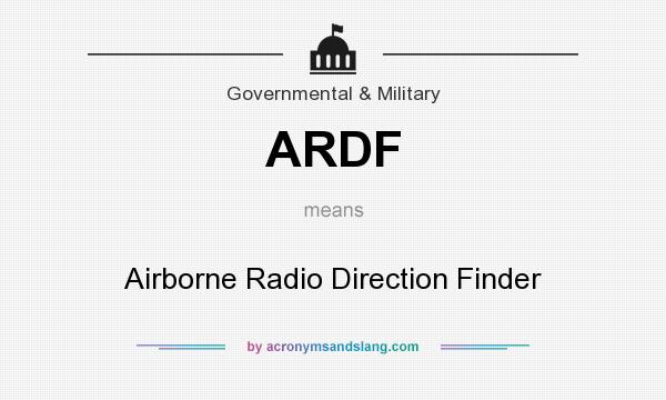 What does ARDF mean? It stands for Airborne Radio Direction Finder