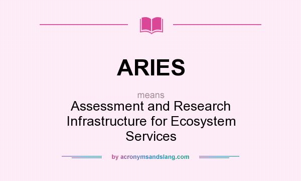 What does ARIES mean? It stands for Assessment and Research Infrastructure for Ecosystem Services