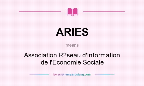 What does ARIES mean? It stands for Association R?seau d`Information de l`Economie Sociale