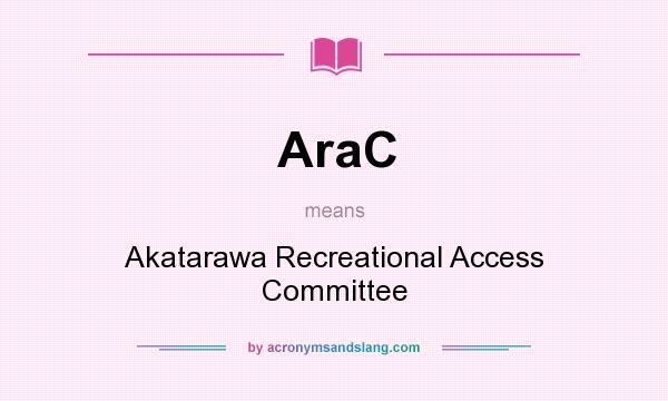 What does AraC mean? It stands for Akatarawa Recreational Access Committee