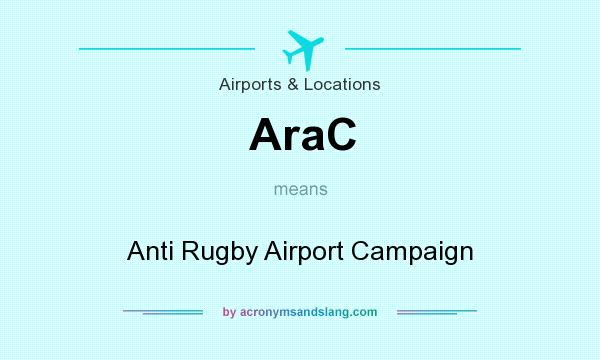 What does AraC mean? It stands for Anti Rugby Airport Campaign