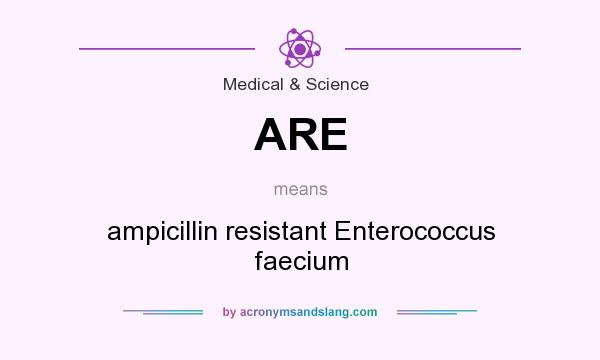 What does ARE mean? It stands for ampicillin resistant Enterococcus faecium