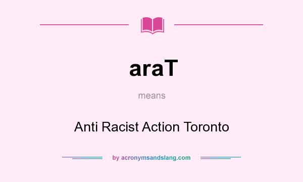 What does araT mean? It stands for Anti Racist Action Toronto