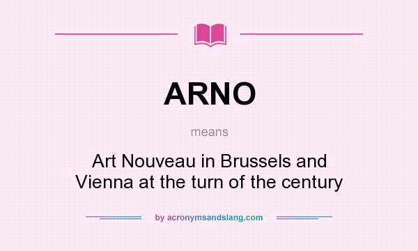 What does ARNO mean? It stands for Art Nouveau in Brussels and Vienna at the turn of the century