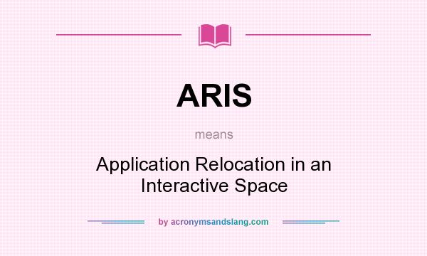 What does ARIS mean? It stands for Application Relocation in an Interactive Space