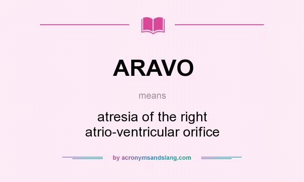 What does ARAVO mean? It stands for atresia of the right atrio-ventricular orifice