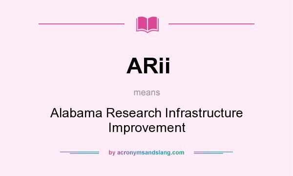 What does ARii mean? It stands for Alabama Research Infrastructure Improvement