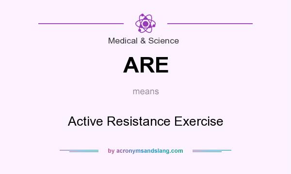 What does ARE mean? It stands for Active Resistance Exercise