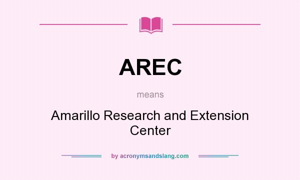 What does AREC mean? It stands for Amarillo Research and Extension Center