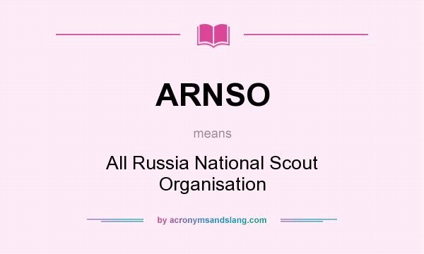 What does ARNSO mean? It stands for All Russia National Scout Organisation