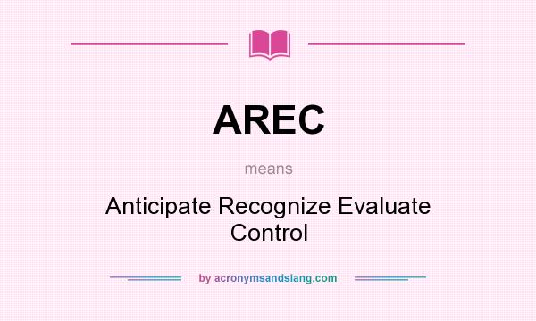 What does AREC mean? It stands for Anticipate Recognize Evaluate Control