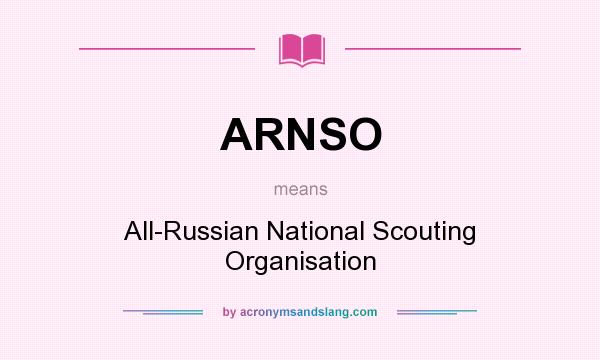 What does ARNSO mean? It stands for All-Russian National Scouting Organisation