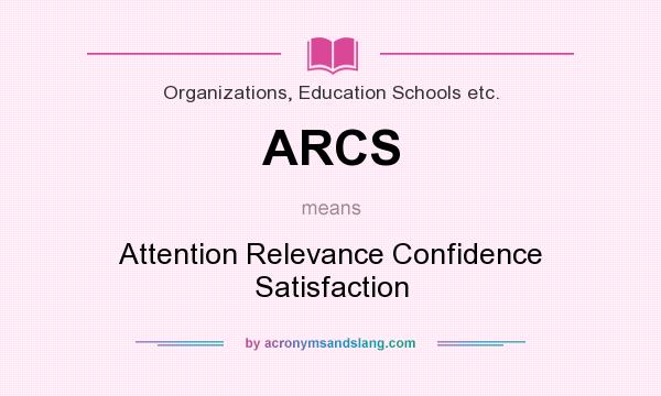 What does ARCS mean? It stands for Attention Relevance Confidence Satisfaction