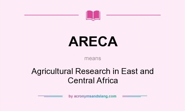 What does ARECA mean? It stands for Agricultural Research in East and Central Africa