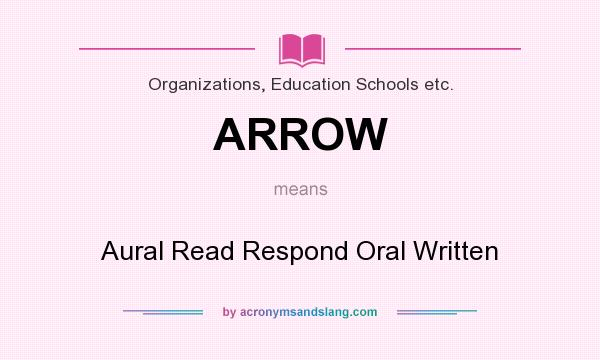 What does ARROW mean? It stands for Aural Read Respond Oral Written