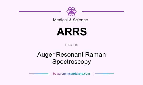 What does ARRS mean? It stands for Auger Resonant Raman Spectroscopy