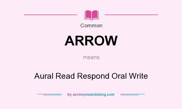 What does ARROW mean? It stands for Aural Read Respond Oral Write