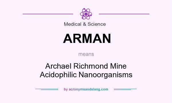 What does ARMAN mean? It stands for Archael Richmond Mine Acidophilic Nanoorganisms