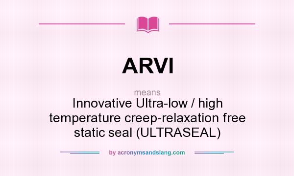 What does ARVI mean? It stands for Innovative Ultra-low / high temperature creep-relaxation free static seal (ULTRASEAL)