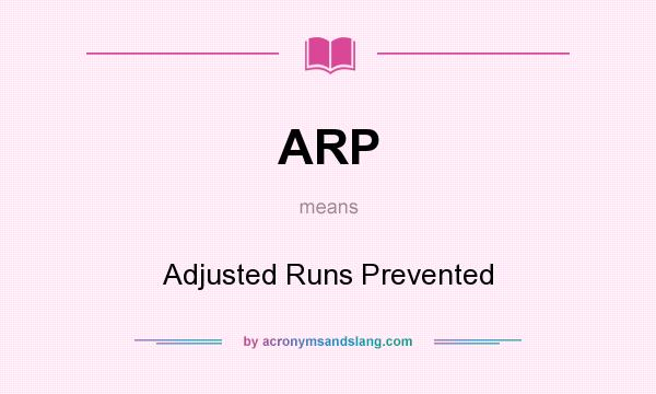 What does ARP mean? It stands for Adjusted Runs Prevented