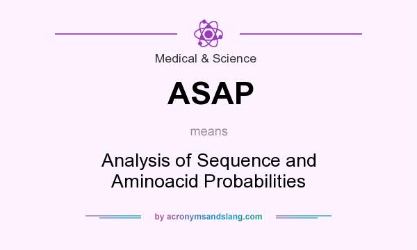 What does ASAP mean? It stands for Analysis of Sequence and Aminoacid Probabilities