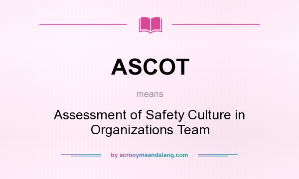 What does ASCOT mean? It stands for Assessment of Safety Culture in Organizations Team