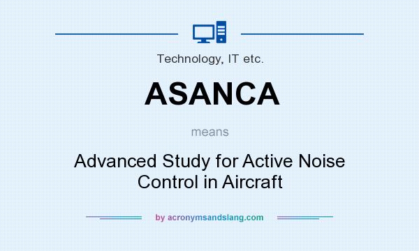 What does ASANCA mean? It stands for Advanced Study for Active Noise Control in Aircraft
