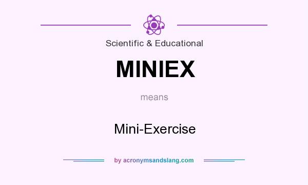 What does MINIEX mean? It stands for Mini-Exercise