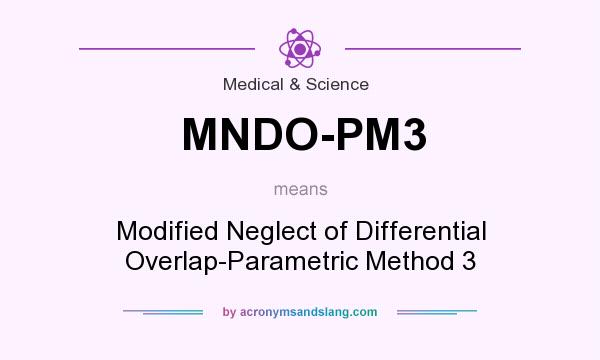 What does MNDO-PM3 mean? It stands for Modified Neglect of Differential Overlap-Parametric Method 3