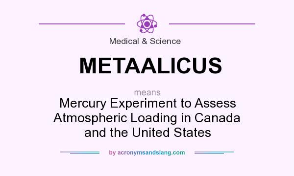 What does METAALICUS mean? It stands for Mercury Experiment to Assess Atmospheric Loading in Canada and the United States