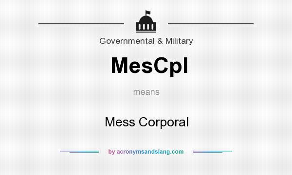 What does MesCpl mean? It stands for Mess Corporal