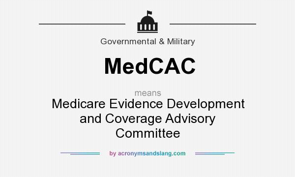What does MedCAC mean? It stands for Medicare Evidence Development and Coverage Advisory Committee