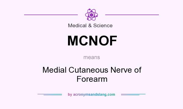 What does MCNOF mean? It stands for Medial Cutaneous Nerve of Forearm