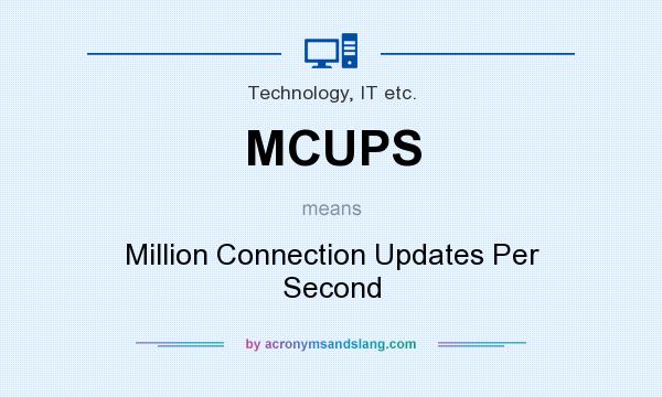 What does MCUPS mean? It stands for Million Connection Updates Per Second